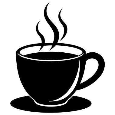 Bir fincan kahve, illüstrasyon, beyaz arka planda vektör..