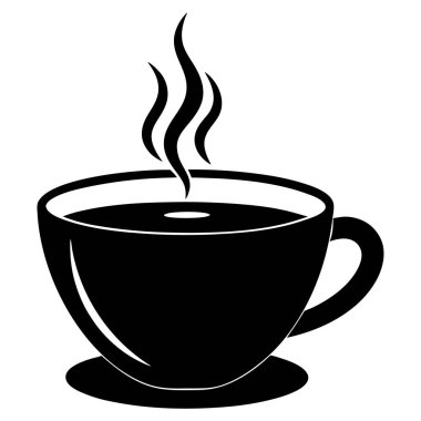 Çay ikonlu kahve fincanı. Kahve fincanı vektör simgesinin basit bir gösterimi