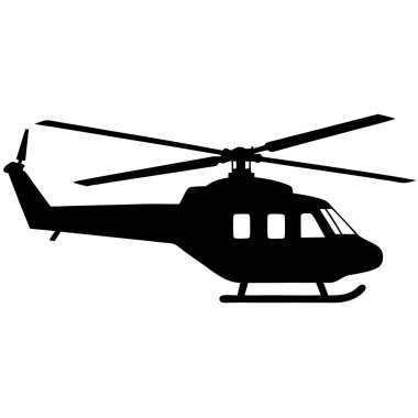 Beyaz arka plan üzerinde helikopter siluet