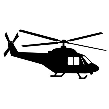Bir helikopterin vektör çizimi. beyaz arkaplanda izole edilmiş.