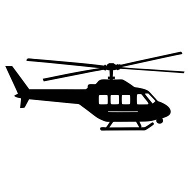 Beyaz arkaplanda vektör helikopter silueti