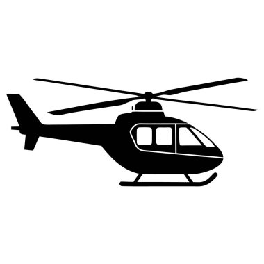 Helikopter ikonu. Helikopter vektör simgesinin basit gösterimi