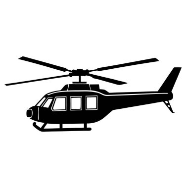 Helikopter simgesi. Beyaz arka plan üzerinde izole web tasarımı için helikopter vektör simgesi basit illüstrasyon