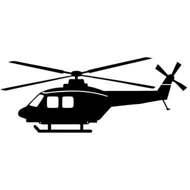helikopter silueti vektör illüstrasyon tasarımı