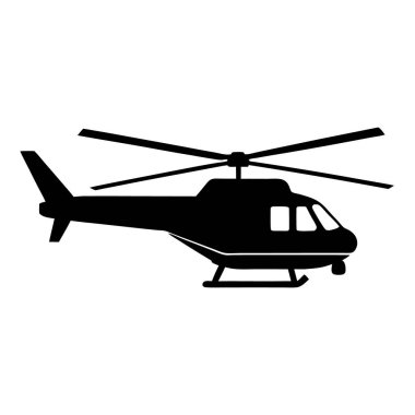 Helikopter vektör simgesi. Beyaz arkaplanda basit vektör logosu izole edildi