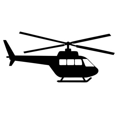 Helikopter simgesi. Beyaz arka plan üzerinde izole web tasarımı için helikopter vektör simgesi basit illüstrasyon