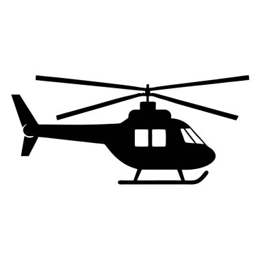 Helikopter vektör simgesinin silueti