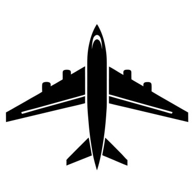 Beyaz arkaplanda uçak simgesi