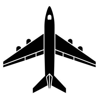 uçak vektör simgesi, basit illüstrasyon