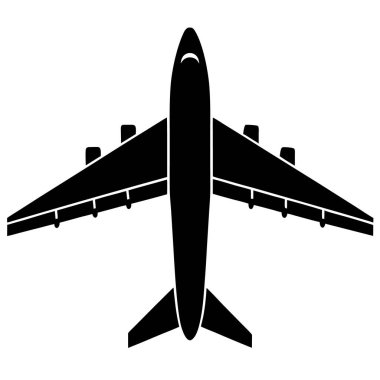 beyaz arkaplanda düzlem simgesi