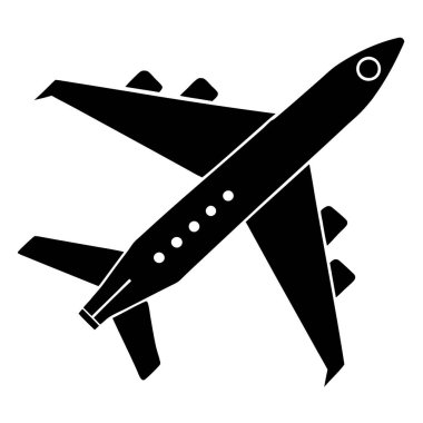 Uçak ikonu. Uçak vektörünün basit gösterimi