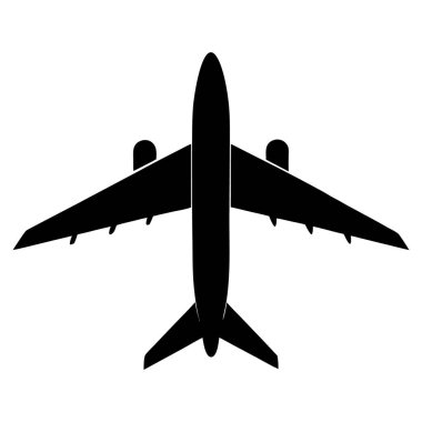 Uçak simgesi. düz vektör biçimi.