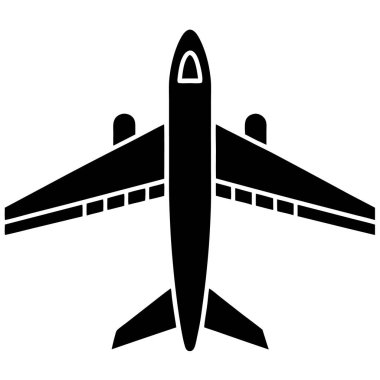 beyaz arkaplanda düzlem simgesi