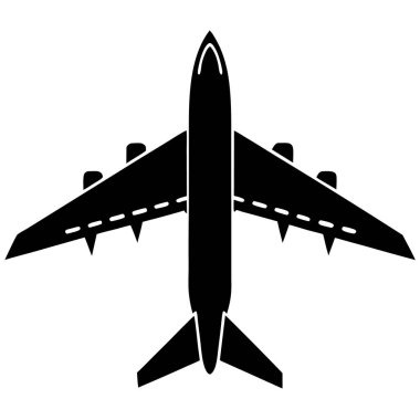 Bir uçağın vektör silueti.