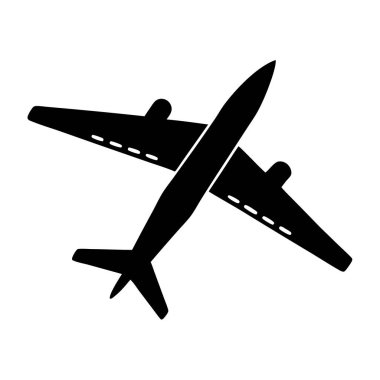 Uçak ikonu. seyahat ve seyahat konsepti ve uçak teması. Yalnız tasarım. vektör illüstrasyonu