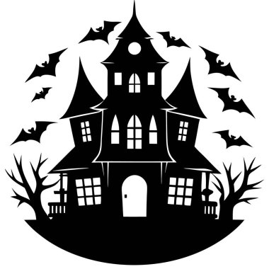 Cadılar Bayramı evi korkunç balkabakları ve yarasalarıyla