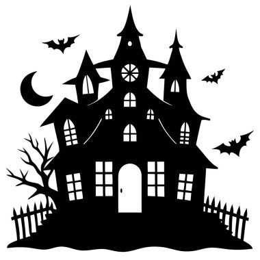 Ay ve yarasalar ile Halloween house