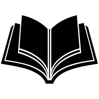 Kitap simgesini aç. Açık kitap vektör simgesinin basit çizimi