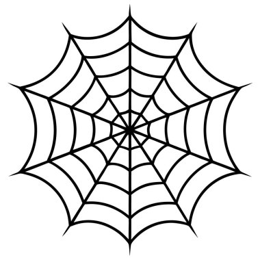 Beyaz arkaplanda örümcek ağı