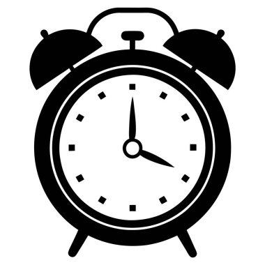 Çalar saat simgesi. Alarm saat vektör simgesinin basit bir gösterimi