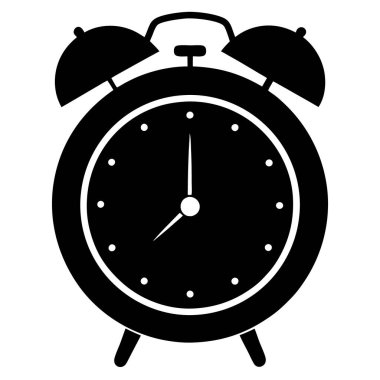 Çalar saat simgesi. Alarm saat vektör simgesinin basit bir gösterimi