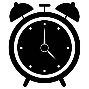 Alarm simgesi, siyah vektör