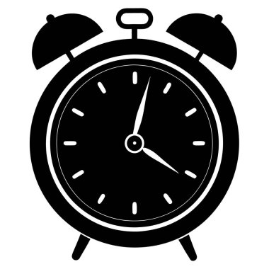 çalar saat, üzerinde beyaz izole. vektör çizim.