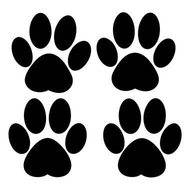 köpek ayak izi simgesi, basit vektör illüstrasyonu