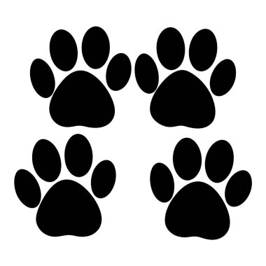 Köpek patilerinin vektör çizimi simgesi.