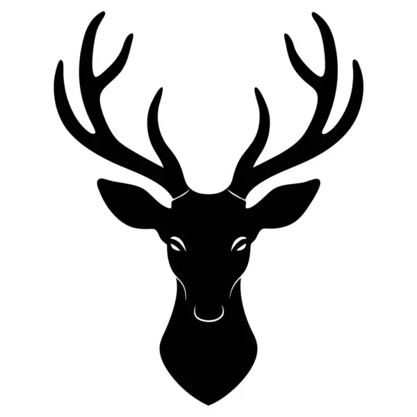 geyik baş siluet vektör