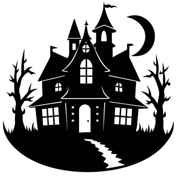Aylı bir evin silueti