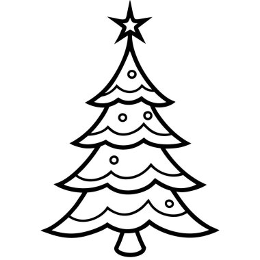 Noel ağacı simgesi, vektör illüstrasyonu