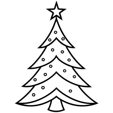 Taslak biçiminde Mutlu Noel ağacı simgesi