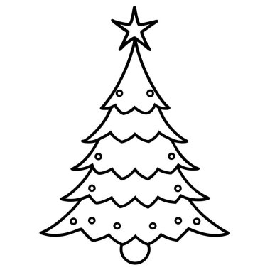 Böğürtlenli Noel ağacı, illüstrasyon, beyaz arka planda vektör