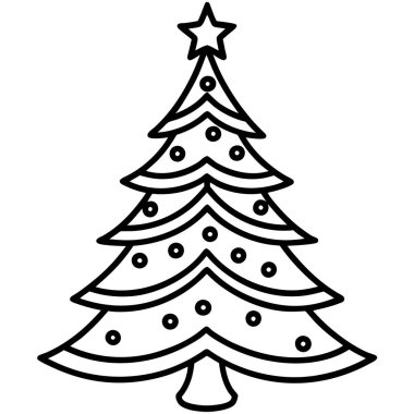 Mutlu Noel ağacı simgesi, taslak biçimi