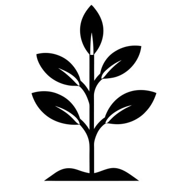 bitki simgesi vektörü, düz illüstrasyon tasarımı