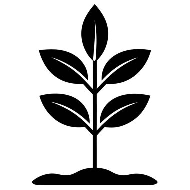 bitki ikonu. Beyaz bir arkaplanda izole edilmiş bitki vektörü ikon tasarımının ana hatları