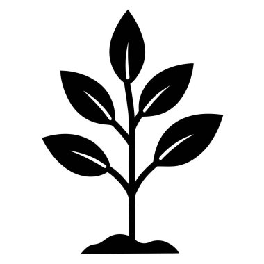 Yaprak simgesi olan bitki, basit biçim