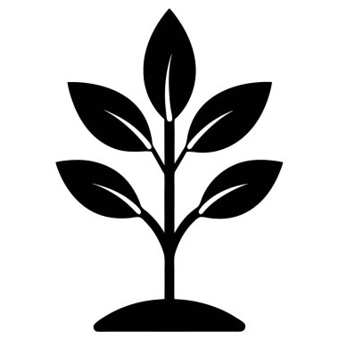 bitki ikonu. Bitki vektör simgesinin vektör illüstrasyonu