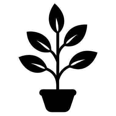 bitki saksısı simgesi, basit tasarım