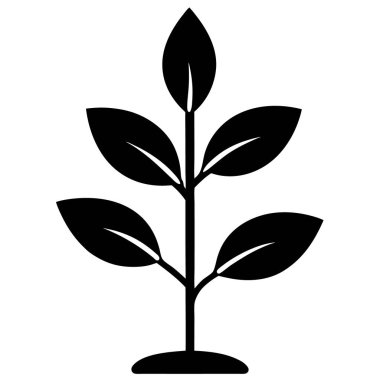 bitki ikonu. Bitki vektör simgesinin basit bir gösterimi