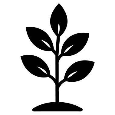 çömlek simgesinde bitki, basit tasarım