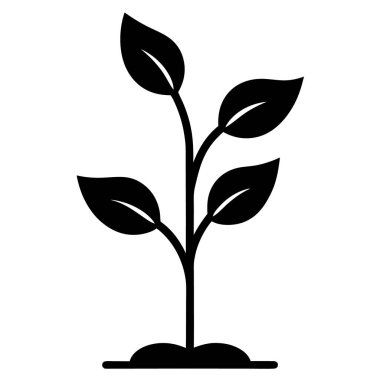 Yapraklı bitki, vektör simgesi tasarımı