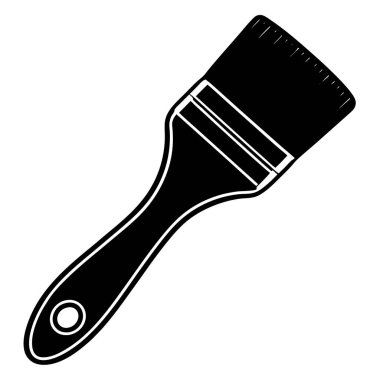 Boya simgesi için fırça. Boya vektör simgeleri için basit boya fırçası çizimi