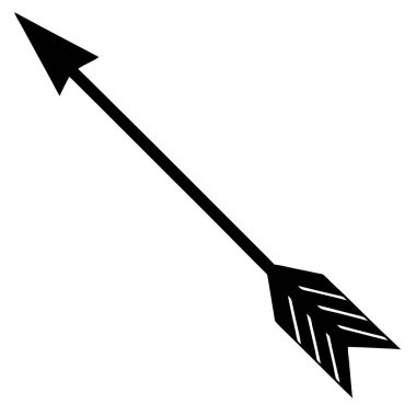 Okçuluk simgesi vektörü beyaz arkaplanda izole edildi, ok işareti