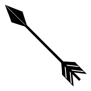 Bir okçuluk vektör sanatının siyah beyaz simgesi