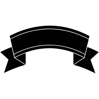 Beyaz arkaplanda vektör siyah kurdele pankartı