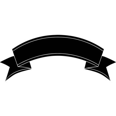 Kurdele simgesi siyah renkte beyaz arkaplanda izole edilmiş. kurdele sembolü vektör illüstrasyonu