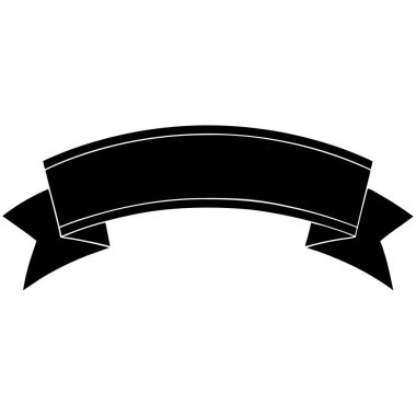 Beyaz arkaplanda siyah kurdele simgesi