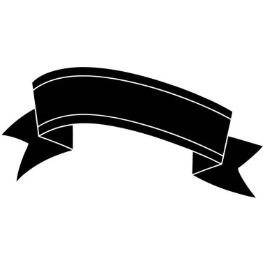 Beyaz arkaplanda siyah kurdele